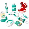 LEAN TOYS Pequeño set de dentista con cepillo de dientes vibratorio, azul, 15 piezas