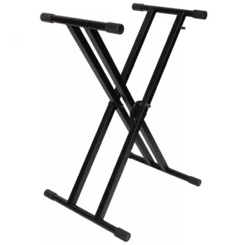 V-TONE DELUXE K1 Soporte de teclado en X doblemente reforzado, negro, capacidad de carga 45 kg