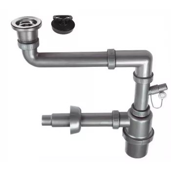 1-Bowl Sink Sifón con tapón Click-Clack de 3,5 pulgadas