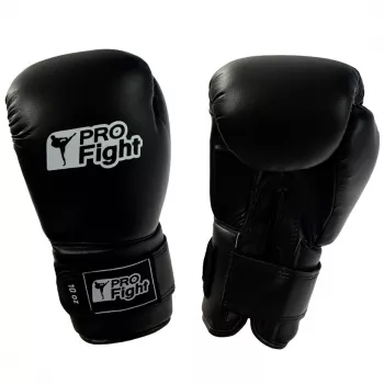 Profight Guantes de boxeo de cuero dragón negros 12 oz