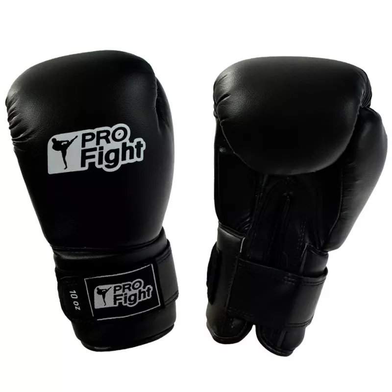 Profight guantes de boxeo Dragon de cuero, negro