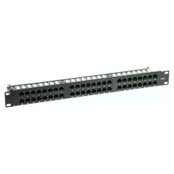 DELTA ENERGY SYSTEMS PP-48/RJ/6C Panel de parcheo Cat6 UTP de 48 puertos, montaje en rack 19 pulgadas 1U, negro