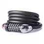 ROCKBROS RKS531 Candado de bicicleta de 5 dígitos con luz LED, cable de acero trenzado de 120 cm, negro