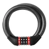 ROCKBROS RKS531 Candado de bicicleta de 5 dígitos con luz LED, cable de acero trenzado de 120 cm, negro