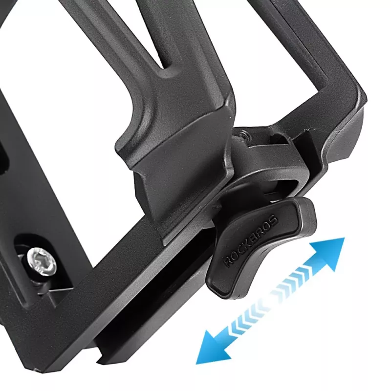 ROCKBROS Portabotellas de manillar para moto, ajustable 360° giratorio, aleación de aluminio, Negro/Rojo