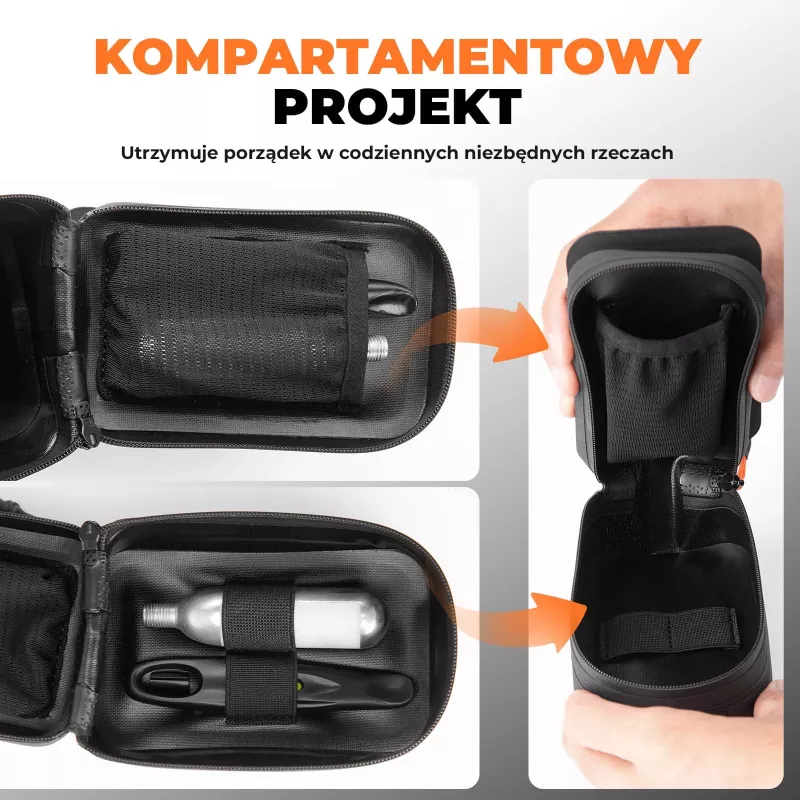 ROCKBROS AS-150 Bolsa de sillín multifunción impermeable con portabotellas - Negra
