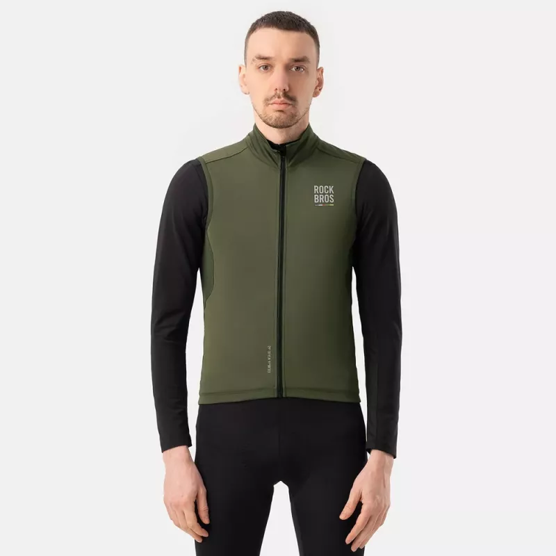 ROCKBROS ROAD TO SKY Chaleco térmico cortavientos para ciclismo TLMJ002 Verde L