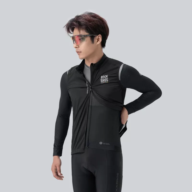 ROCKBROS ROAD TO SKY Maillot sin mangas ligero transpirable para ciclismo hombre M Negro