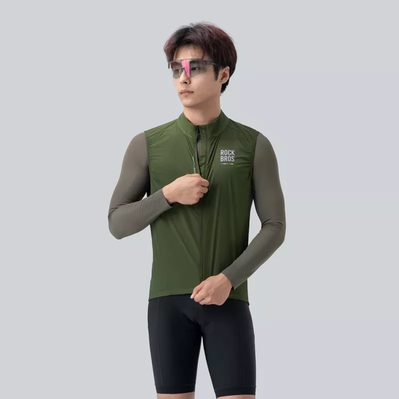 Rockbros ROAD TO SKY Maillot sin mangas ligero transpirable para ciclismo hombre L - Verde
