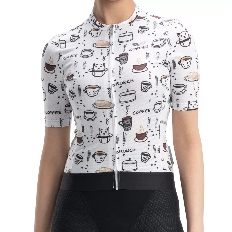 ROCKBROS Mujer Maillot de ciclismo manga corta L - Blanco
