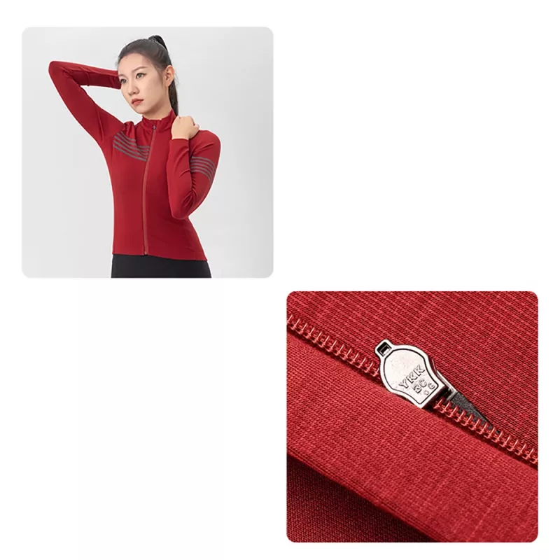 ROCKBROS Mujer Maillot térmico de ciclismo manga larga YPW065 Rojo Talla M