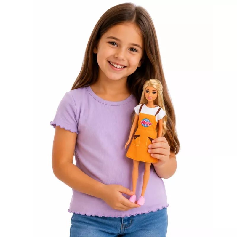 LEAN TOYS Anlily Muñeca cajera vendedora caja registradora set de juego de alimentos