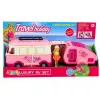 LEAN TOYS Set de viaje autocaravana con remolque muebles para muñecas accesorios Rosa