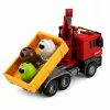 LEAN TOYS Camión grúa contenedor de reciclaje luces sonido Rojo