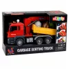 LEAN TOYS Camión grúa contenedor de reciclaje luces sonido Rojo