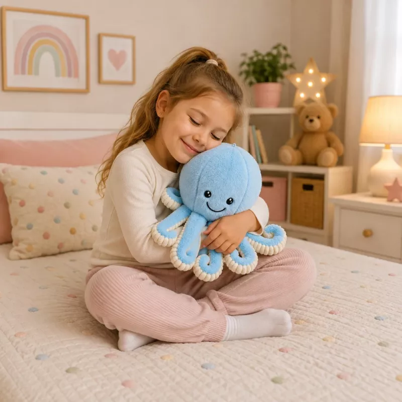 LEAN TOYS Peluche pulpo con tentáculos elásticos Azul 50 cm