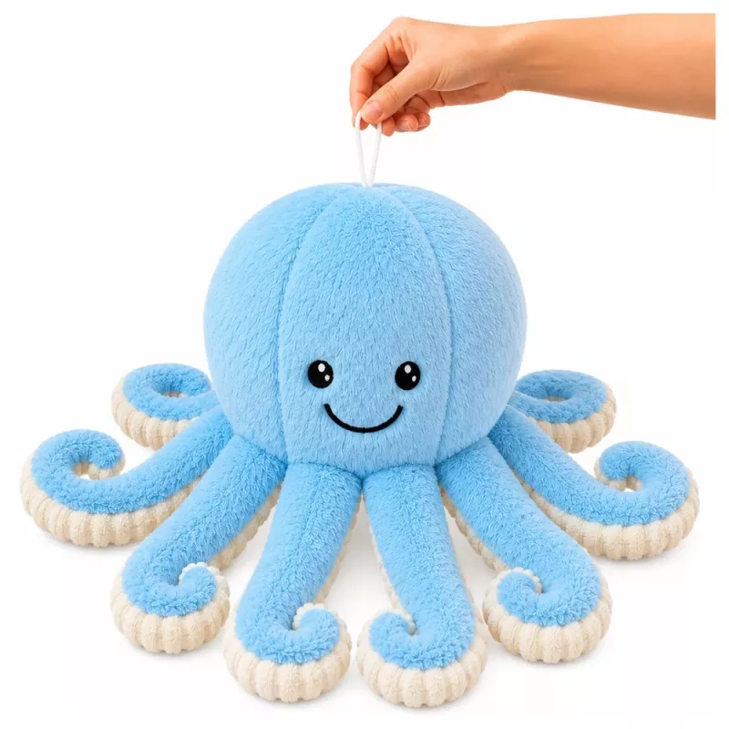 LEAN TOYS Peluche pulpo con tentáculos elásticos Azul 50 cm