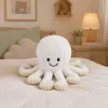 LEAN TOYS Peluche pulpo con tentáculos elásticos, Blanco, 50 cm