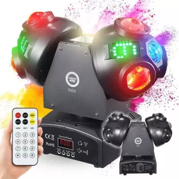 LIGHT4ME SID3 Moving Head 4 en 1 multiefecto con LED RGBW, láser RGB, UV y estrobo