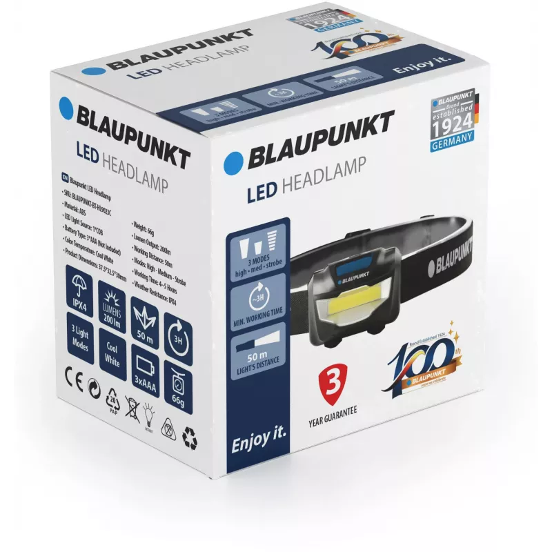 Blaupunkt BT-HL9023C linterna frontal LED, 200 lm (BLAUPUNKTBT-HL9023C)