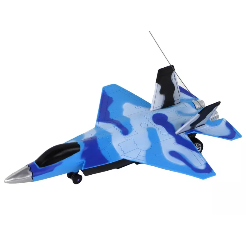LEAN TOYS 16645 Caza de combate F-16 Fighting Falcon con radiocontrol, efectos de sonido y luz, 2,4 GHz, Gris