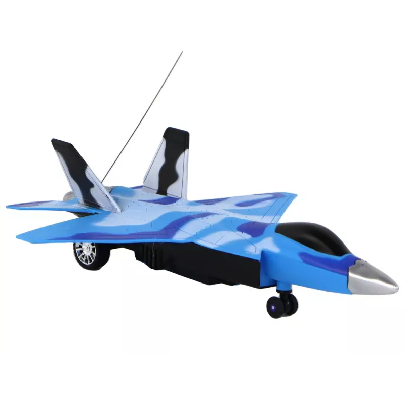 LEAN TOYS 16645 Caza de combate F-16 Fighting Falcon con radiocontrol, efectos de sonido y luz, 2,4 GHz, Gris