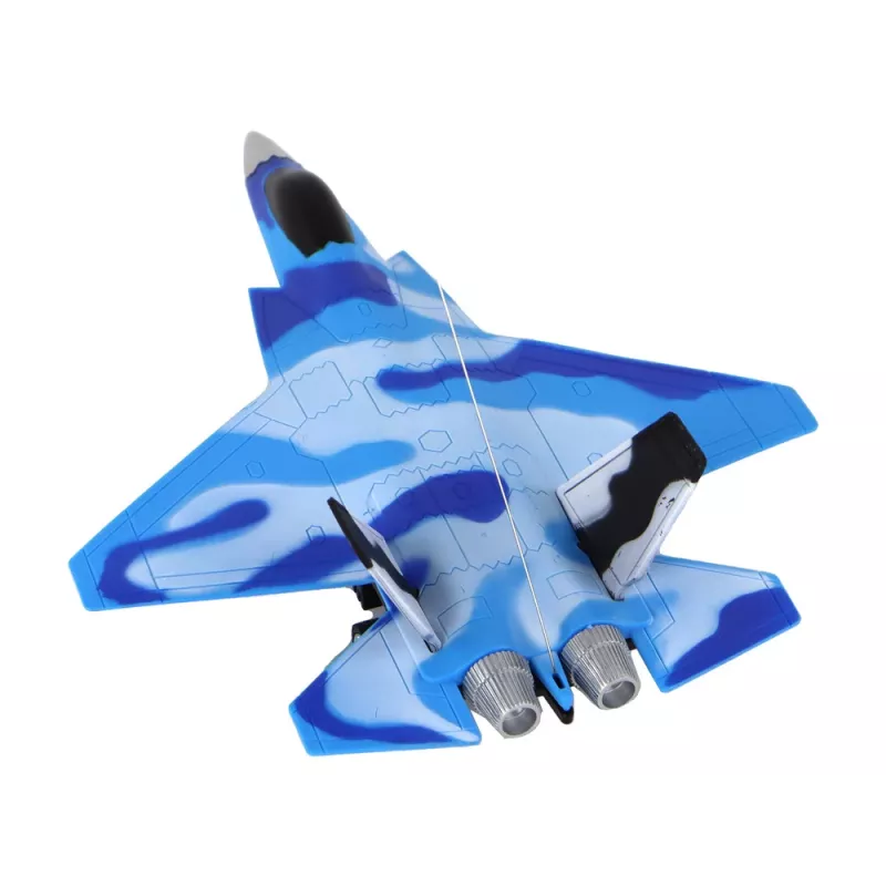LEAN TOYS 16645 Caza de combate F-16 Fighting Falcon con radiocontrol, efectos de sonido y luz, 2,4 GHz, Gris