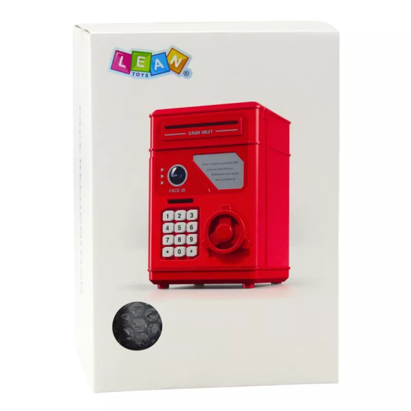 LEAN TOYS Hucha caja fuerte electrónica ATM con PIN para niños, Gris