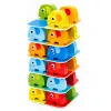 LEAN TOYS Torre de elefantes juego de habilidad elefantes en equilibrio con cartas de colores 46 piezas