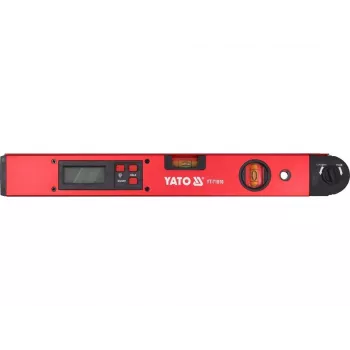 YATO Medidor de ángulos digital electrónico 400mm con pantalla LCD y función Hold