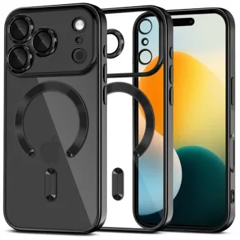 Tech-Protect Magflex Funda trasera MagSafe para Apple iPhone 17 Pro Max, negro brillante (TPU/PC)