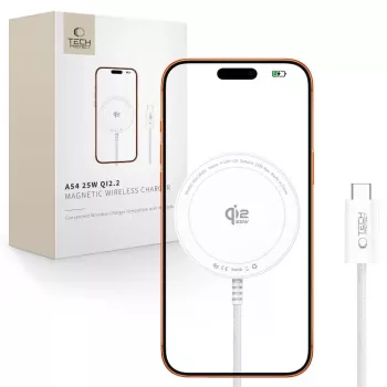 TECH-PROTECT A54 Cargador inalámbrico magnético MagSafe 25W Qi2.2 Blanco