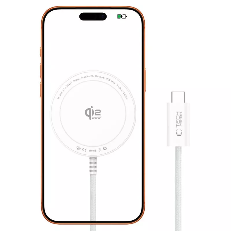 TECH-PROTECT A54 Cargador inalámbrico magnético MagSafe 25W Qi2.2 Blanco