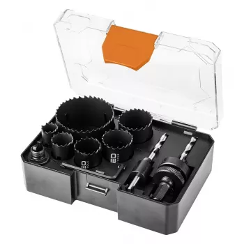 NEO TOOLS Set de sierras de corona bimetálicas Co8% (19, 25, 30, 35, 40, 68 mm), 9 piezas