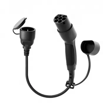AKYGA AK-SC-E28 Cable adaptador Type-2 a Schuko para cargadores de VE 16A 0,3m negro