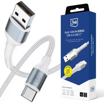 3mk Hyper Cable N-SERIES USB-A a USB-C 1m 18W blanco