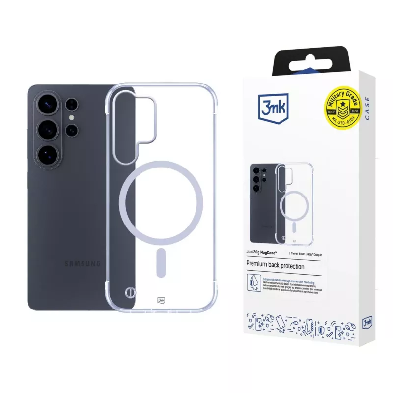 3MK Just20g MagCase para Samsung Galaxy S26 Ultra - Funda trasera MagSafe transparente