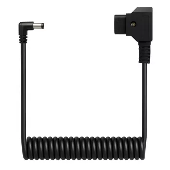 Newell Cable espiral D-Tap a DC 5,5x2,5mm, 90cm, negro