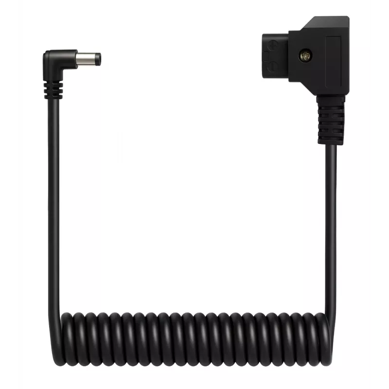 Newell Cable espiral D-Tap a DC 5,5x2,5mm, 90cm, negro