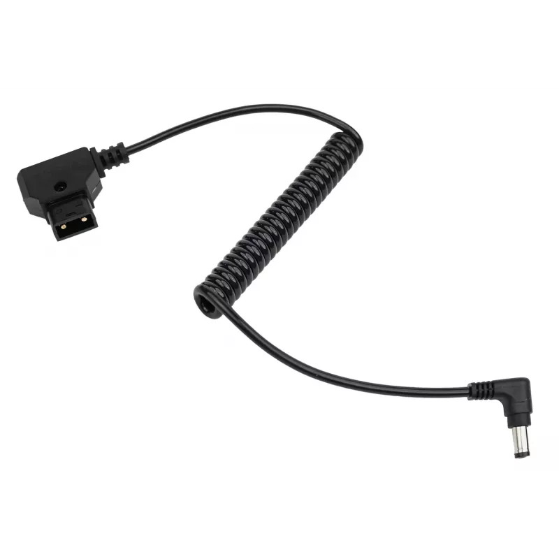 Newell Cable espiral D-Tap a DC 5,5x2,5mm, 90cm, negro