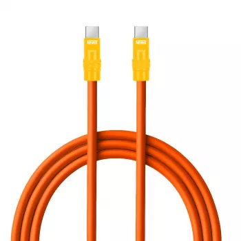 Cable USB-C a USB-C Newell 100W, 2m, silicona, naranja-amarillo