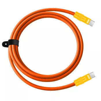 Cable USB-C a USB-C Newell 100W, 2m, silicona, naranja-amarillo