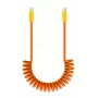 Cable USB-C a USB-C Newell 100 W, 1,5 m, silicona, espiral, naranja-amarillo