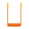 Cable USB-C a USB-C Newell 100 W, 1,5 m, silicona, espiral, naranja-amarillo