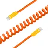 Cable USB-C a USB-C Newell 100 W, 1,5 m, silicona, espiral, naranja-amarillo