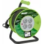 ACAR PZ-4Z/OTM H05VV-F 3G1.0 alargador enrollable de 20m con protección térmica, 4 tomas Schuko, 230V/10A, IP20, negro/naranja