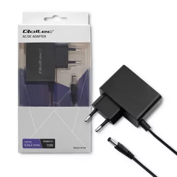 Qoltec fuente de alimentación AC/DC plug-in 15W 7,5V 2A con conector hueco 5,5x2,1mm