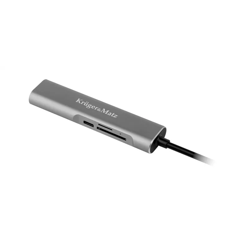 KRUGER & MATZ KM0390 Hub USB-C con 4K-HDMI, 2x USB 3.0, lector de tarjetas SD/microSD y 100W Power Delivery
