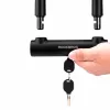 Rockbros RKS610-BK Candado en U para bicicleta - Negro, acero templado, arco de 14 mm, seguridad 8/10, 2 llaves, soporte