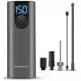 ROCKBROS Bomba eléctrica para bicicleta con pantalla LED, carga USB-C, 150 PSI, Presta/Schrader/Dunlop, Negro